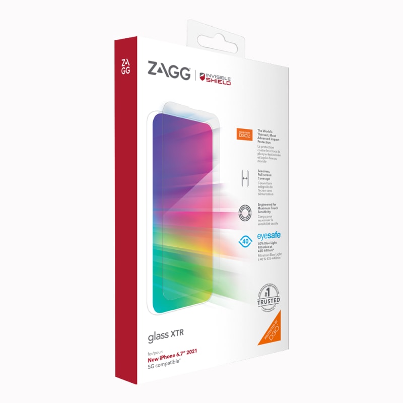 Zagg Invisible Shield Glass XTR & D3O Screen Protector iPhone 13 Pro Max 6.7 inch 7