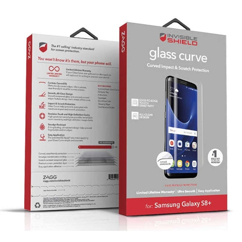 ZAGG Tempered Glass CURVE Screen Samsung Galaxy S8 Plus - Case Friendly 1