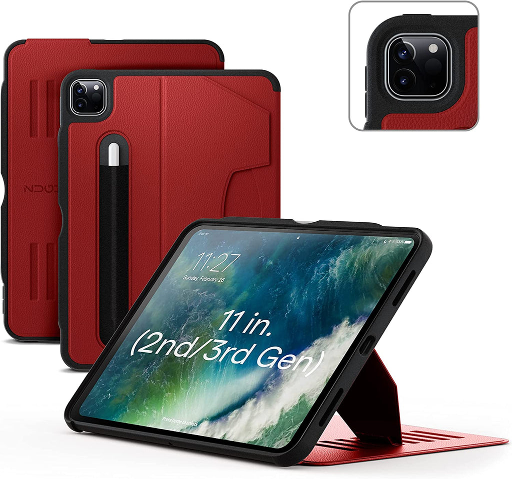 Zugu iPad Folio Case Magnetic Stand iPad Pro 11 inch 4th 3rd 2nd 1st Gen - Cherry Red