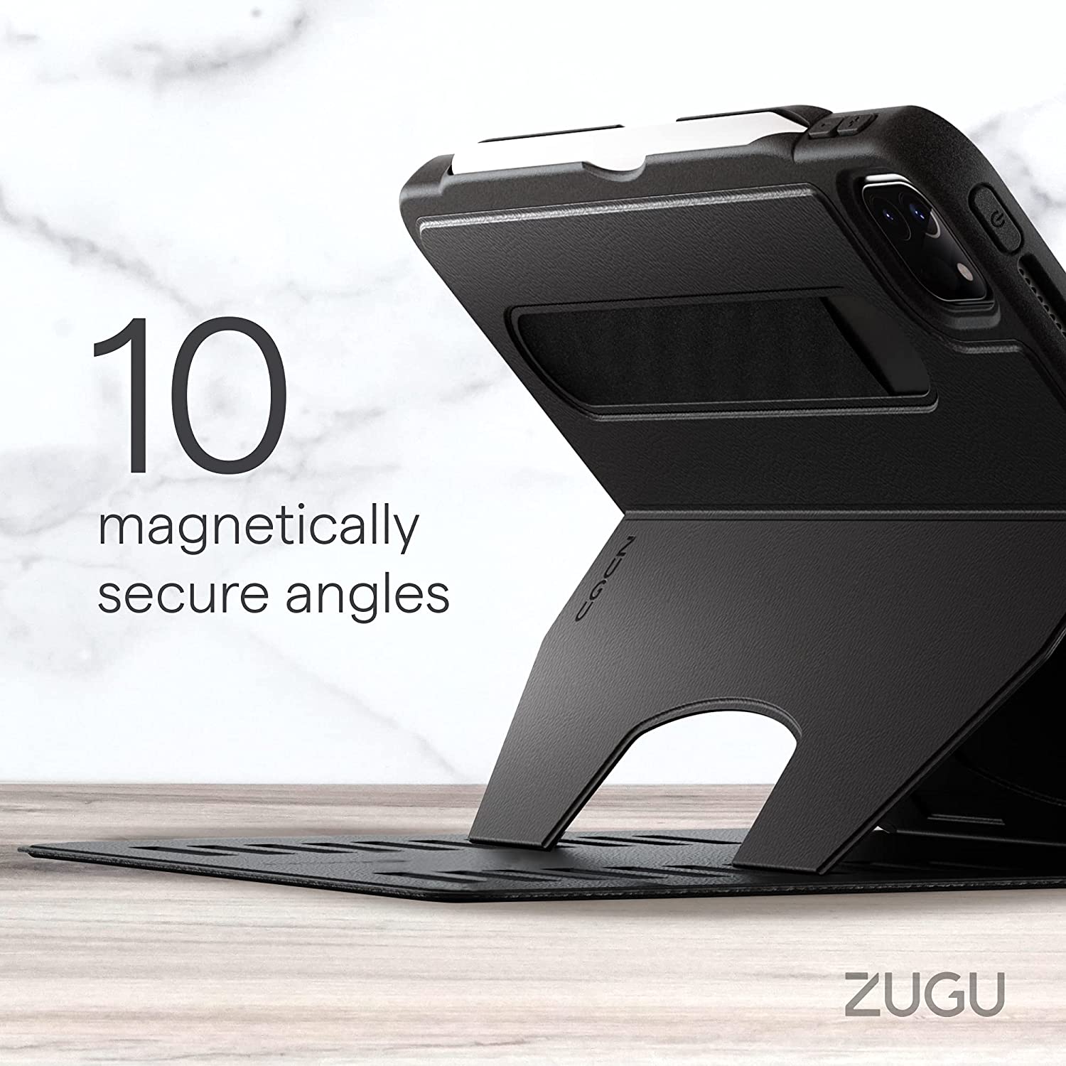 Zugu Magnetic Rugged Folio Case iPad Pro 12.9 in 6th & 5th Gen - Black