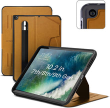 Load image into Gallery viewer, Zugu iPad Folio Case Magnetic Stand iPad 7th / 8th / 9th Gen 10.2 inch - Brown